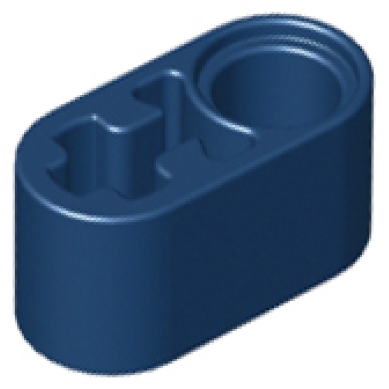 Technic, Hefbalk Dik 1x2 met pin gat en as gat Dark Blue
